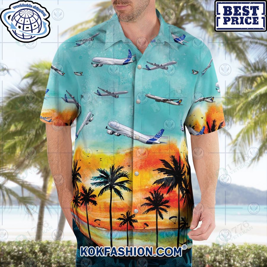 hawaiian shirt airbus a340 4 663 Kokfashion.com