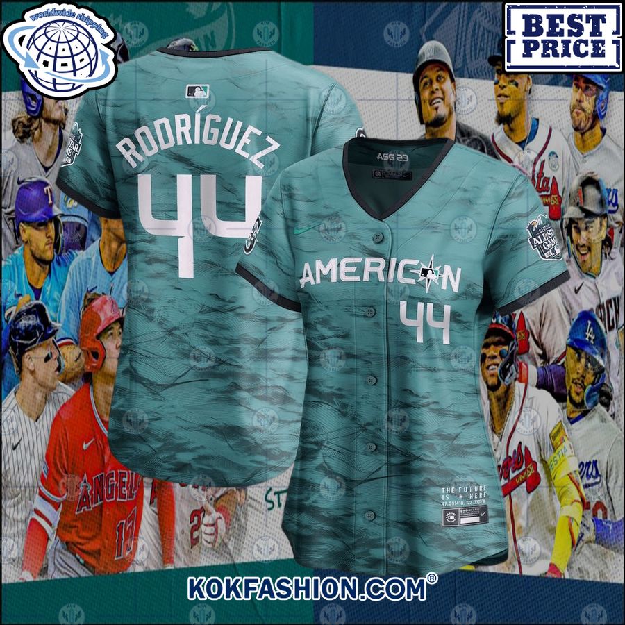 Julio Rodriguez American League Women's 2023 MLB All Star Game Teal Jersey  -  Worldwide Shipping