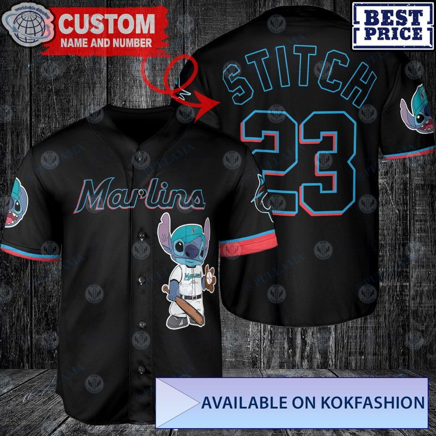 Stitch Miami Marlins Baseball Jersey -  Worldwide Shipping