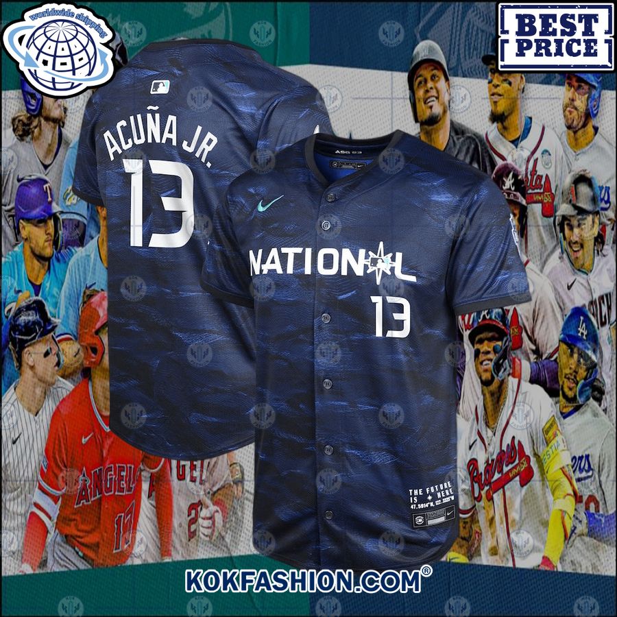 Ronald Acuna Jr National League Youth 2023 MLB All Star Game Royal Jersey -   Worldwide Shipping