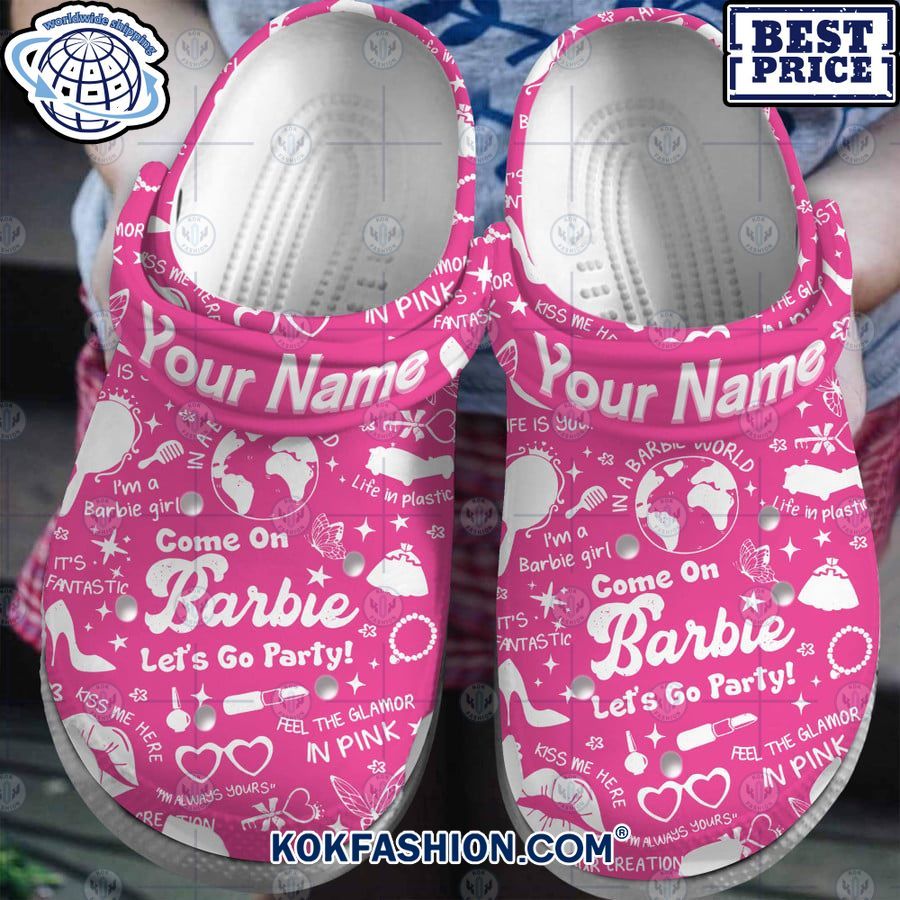 come on barbie lets go party custom crocs crocband shoes 1 351 Kokfashion.com