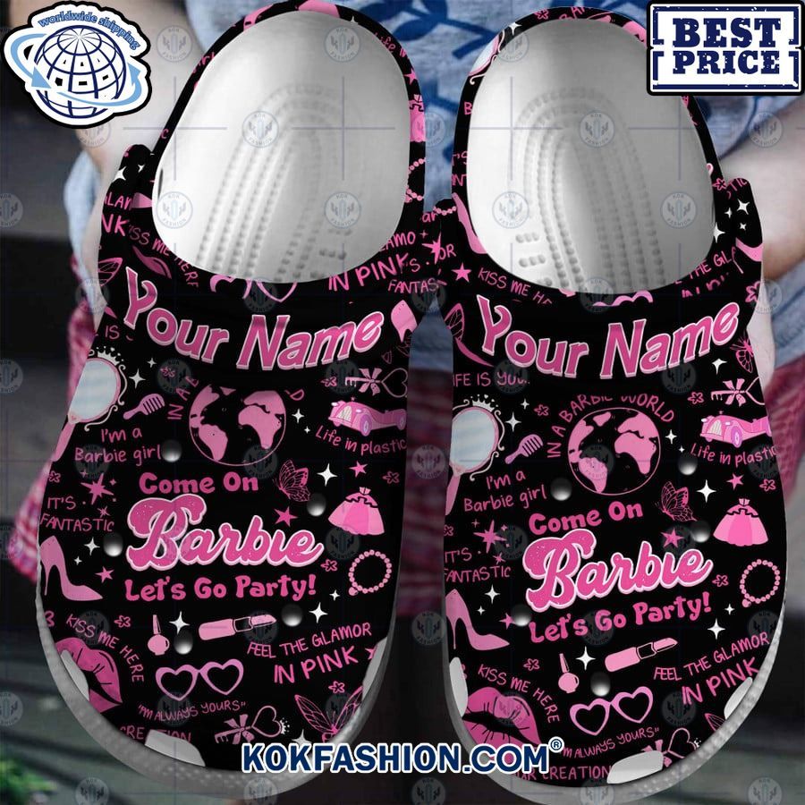 come on barbie lets go party custom crocs crocband shoes 3 557 Kokfashion.com