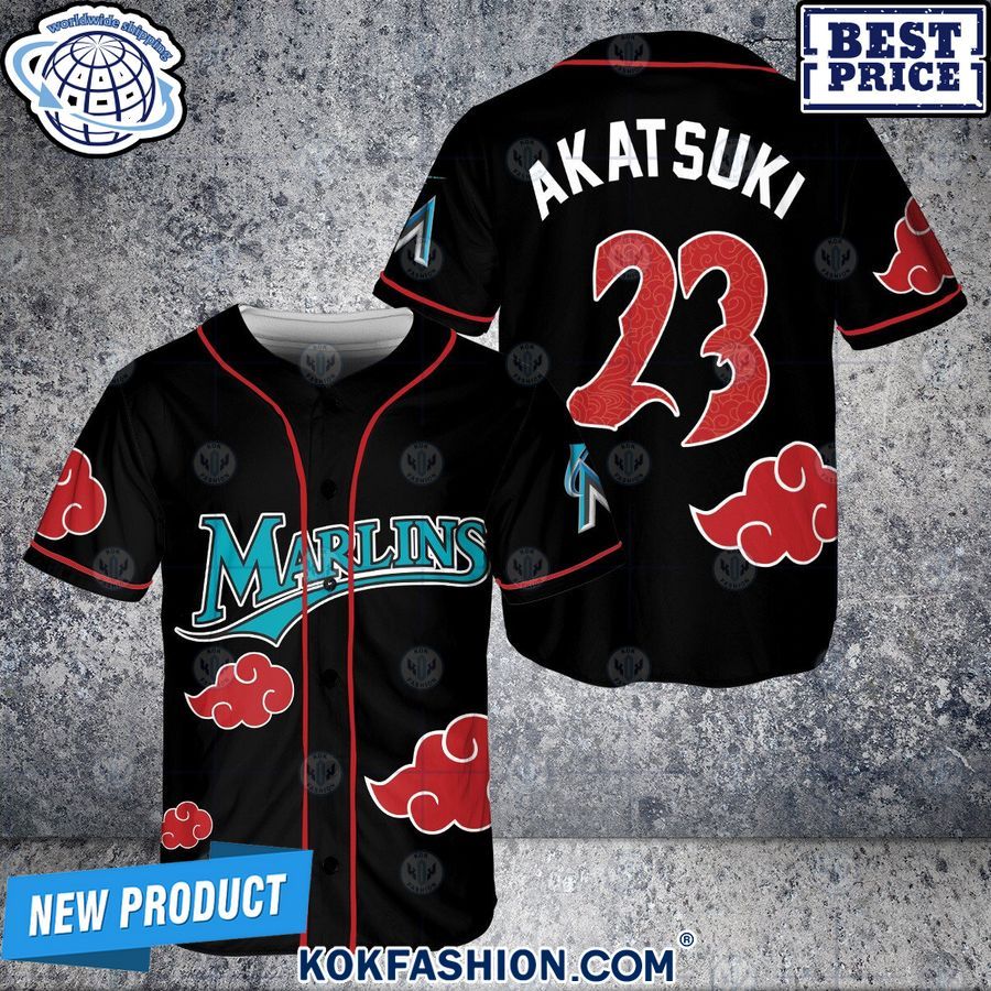 miami marlins akatsuki custom baseball jersey 1 303 Kokfashion.com