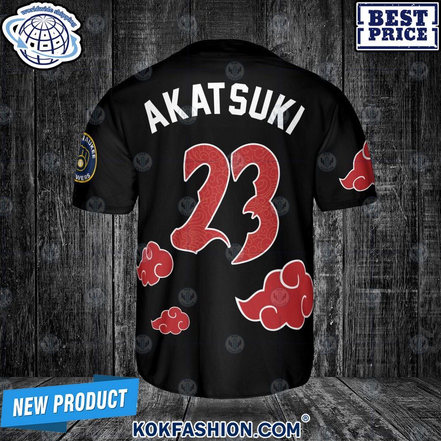 milwaukee brewers naruto akatsuki custom baseball jersey 3 567 Kokfashion.com