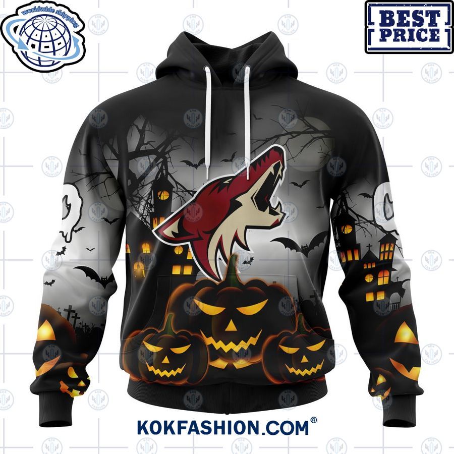 nhl arizona coyotes pumpkin halloween design custom hoodie 1 728 Kokfashion.com