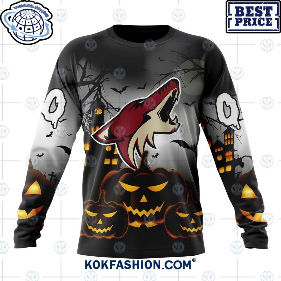 nhl arizona coyotes pumpkin halloween design custom hoodie 6 606 Kokfashion.com