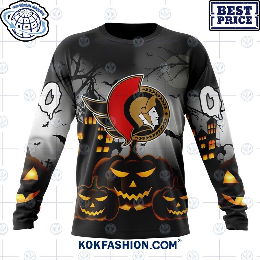 nhl ottawa senators pumpkin halloween design custom hoodie 6 119 Kokfashion.com