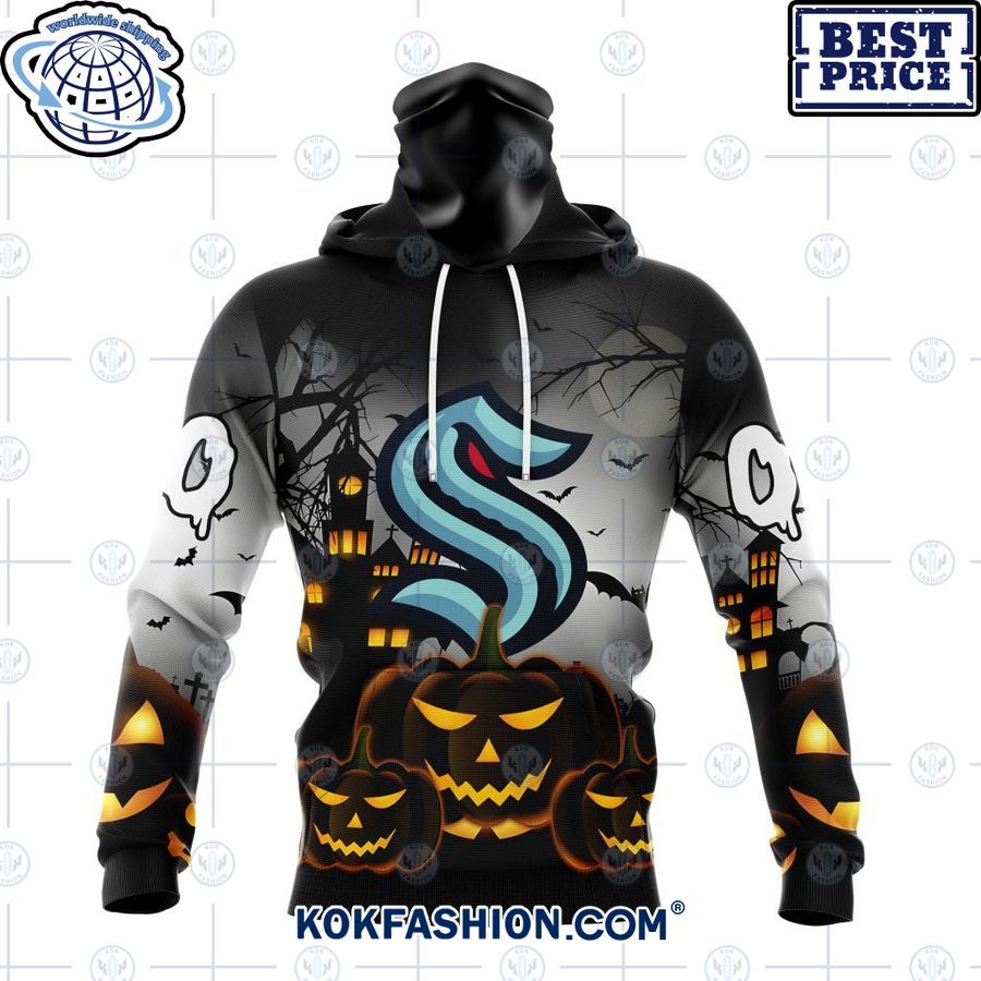 nhl seattle kraken pumpkin halloween design custom hoodie 4 533 Kokfashion.com