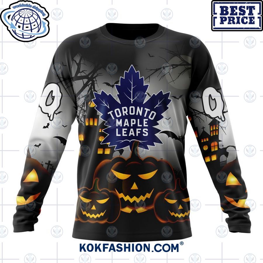 nhl toronto maple leafs pumpkin halloween design custom hoodie 6 86 Kokfashion.com