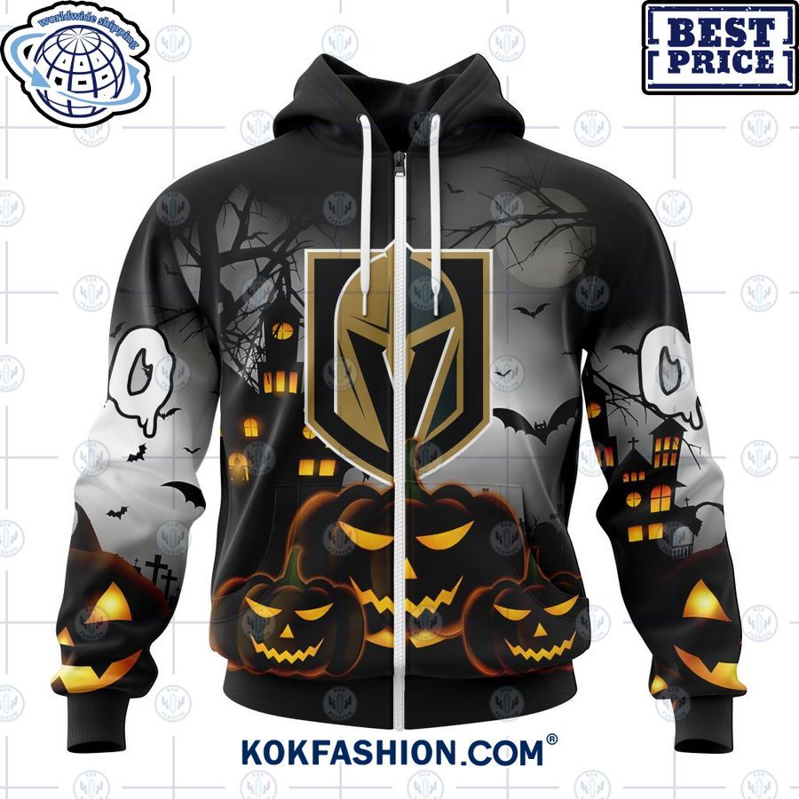 nhl vegas golden knights pumpkin halloween design custom hoodie 2 933 Kokfashion.com