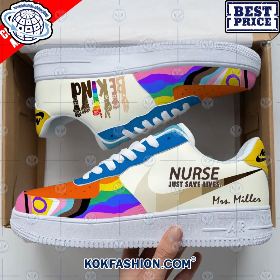 nurse just save lives be kind custom nike air force shoes 1 251 Kokfashion.com