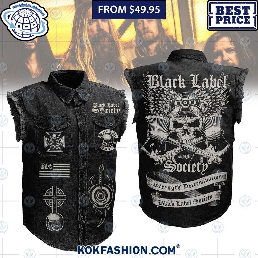 Men's Black Label Society BLS Black Leather Vest - New Arrival | eBay