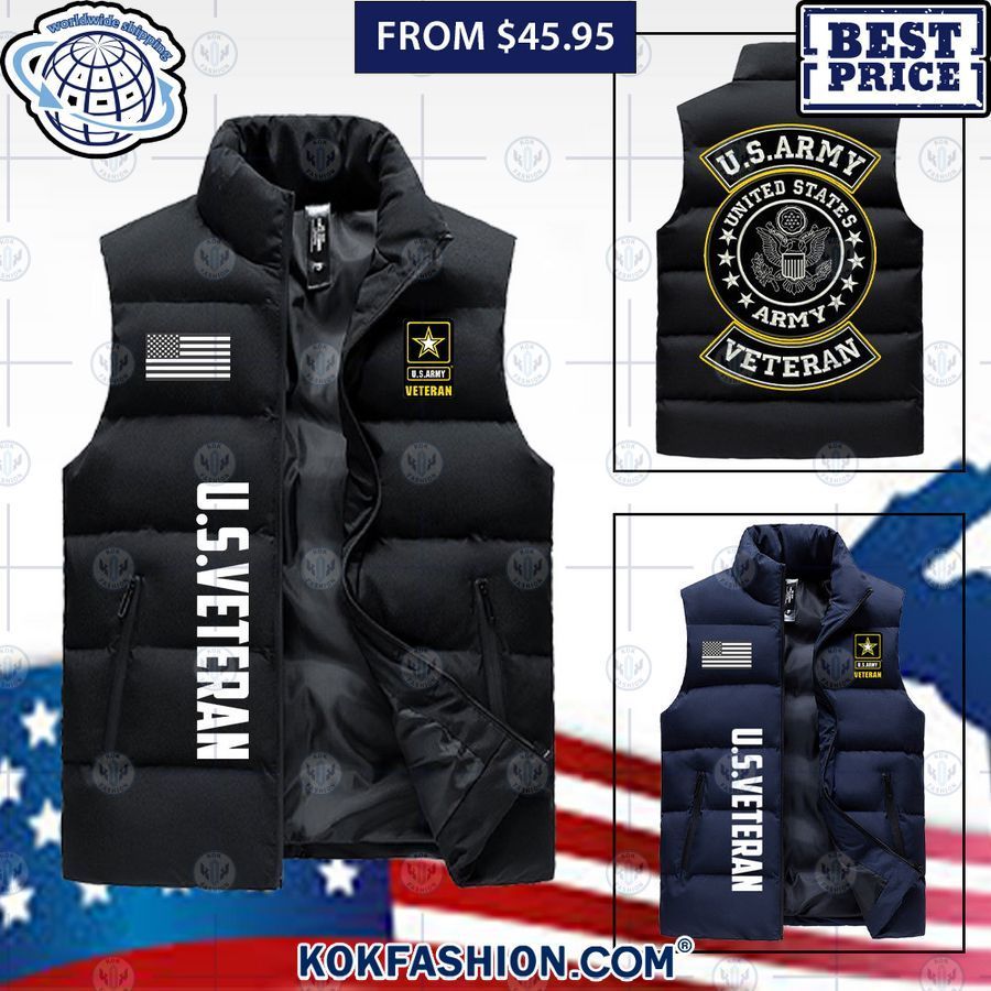 us army veteran sleeveless puffer jacket 1 Kokfashion.com
