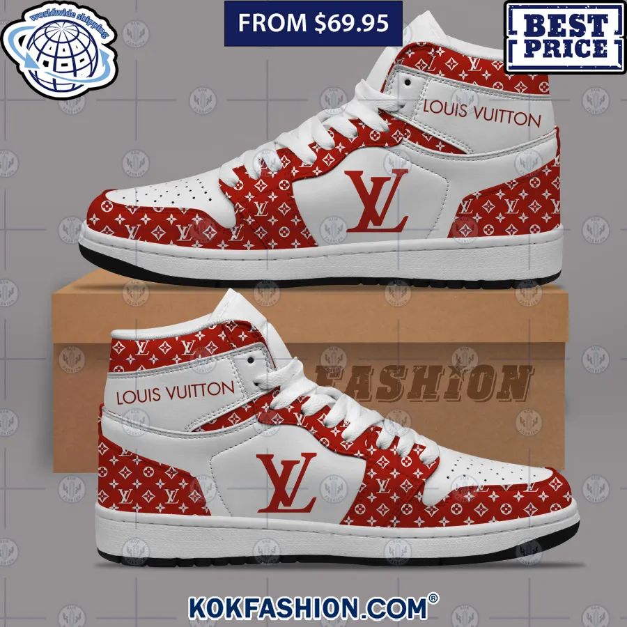 Louis Vuitton Red Air Jordan 1 -  Worldwide Shipping