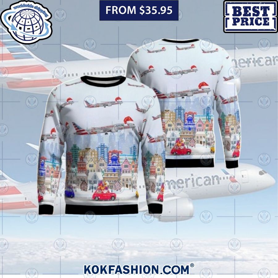 american airlines boeing 787 9 christmas sweater 2 706 Kokfashion.com