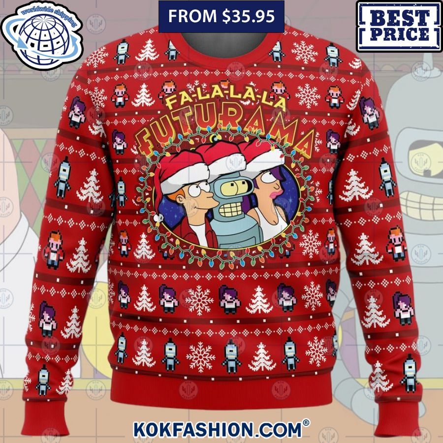 fa la la la futurama the simpsons sweater 3 96 Kokfashion.com