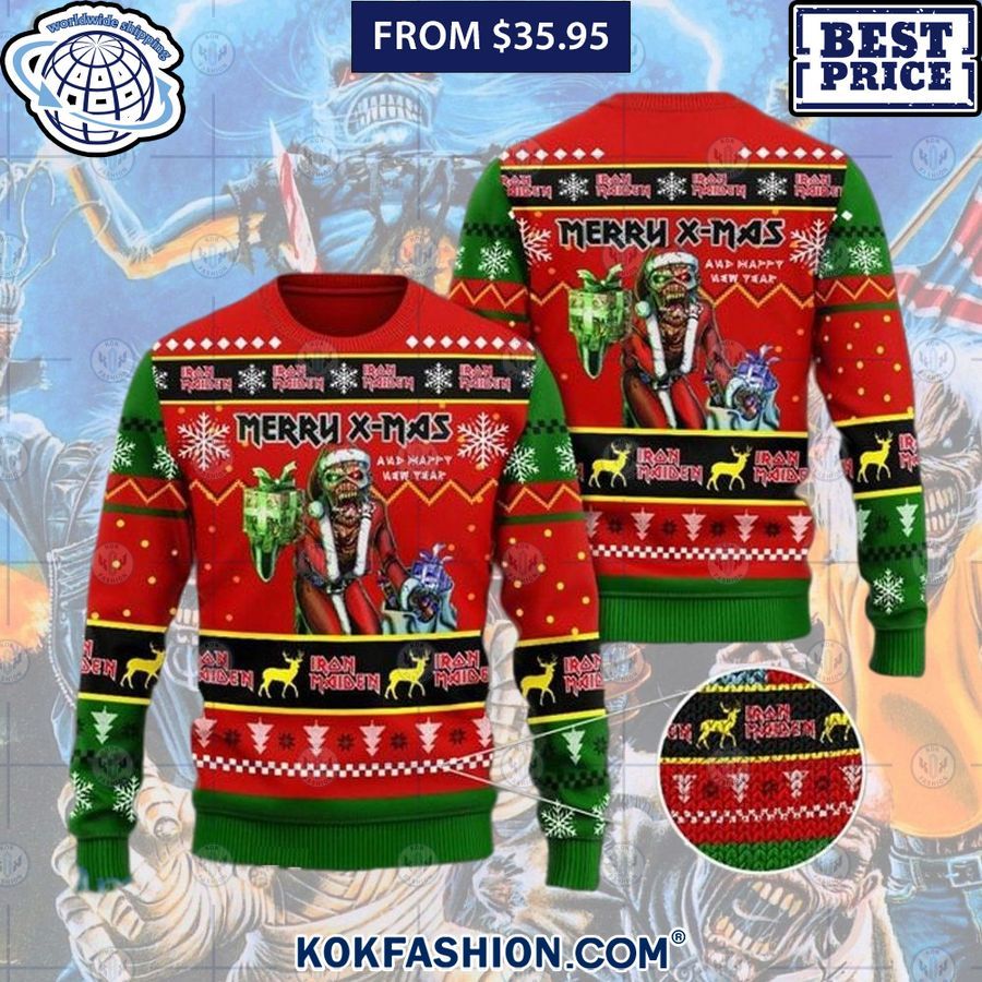 iron maiden merry x mas sweater 1 63 Kokfashion.com