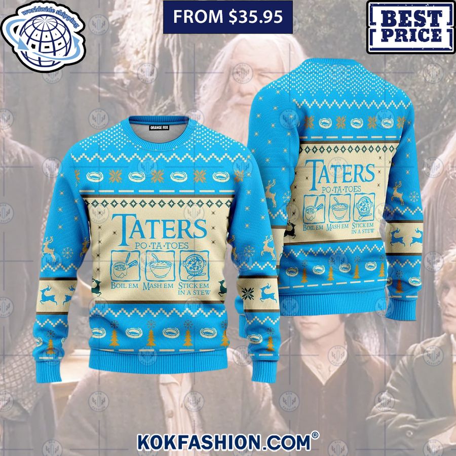 lotr potatoes taters ugly christmas sweater 9 151 Kokfashion.com