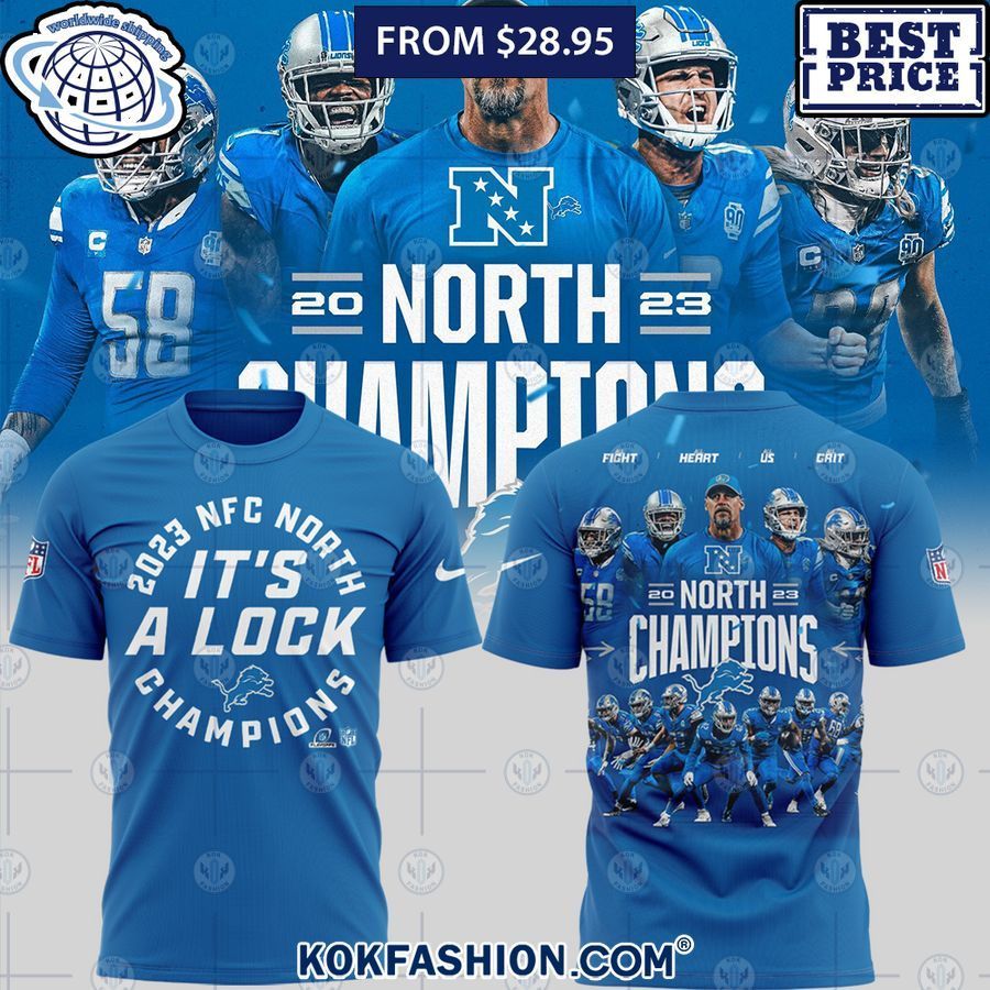 detroit lions 2023 nfc north champions shirt 4
