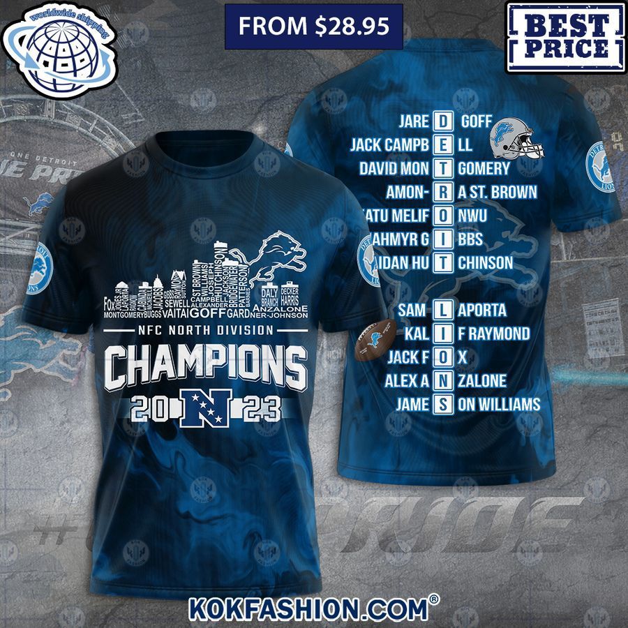 detroit lions nfc north division champions 2023 shirt hoodie 1