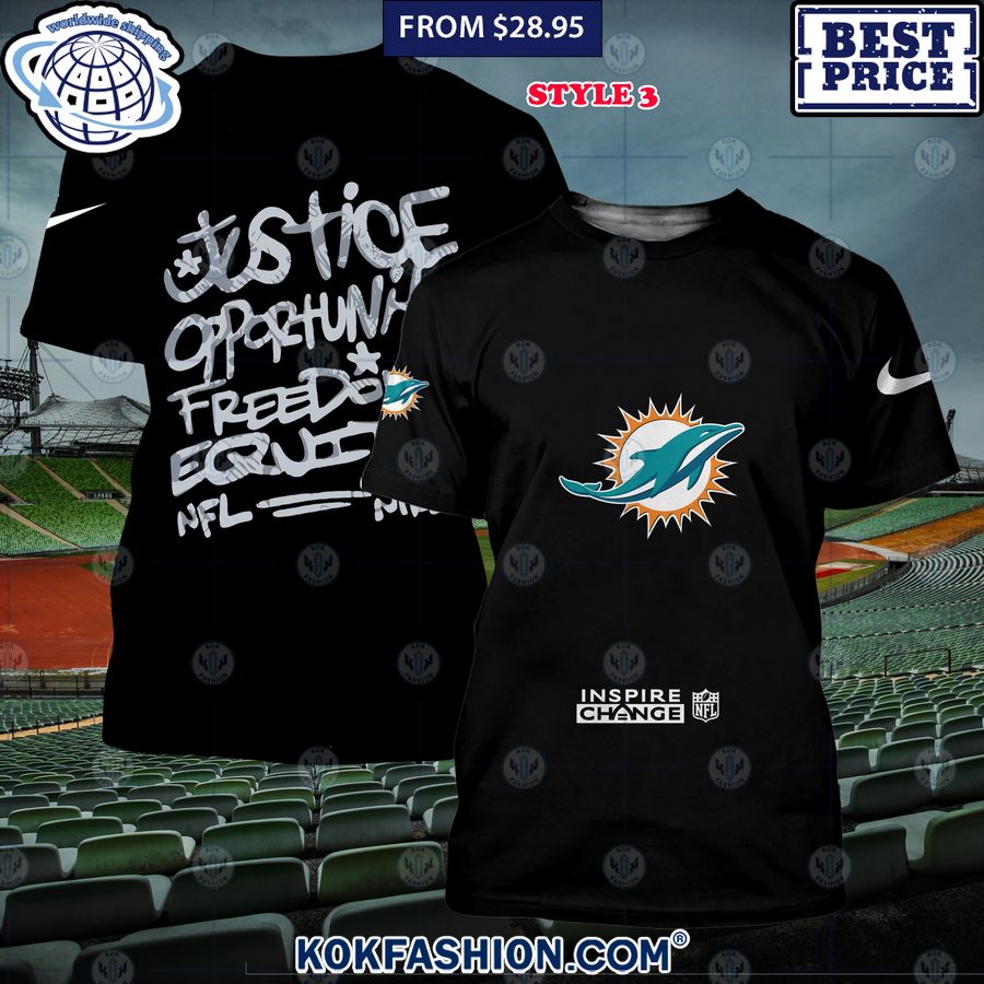 HOT Miami Dolphins Justice Inspire Change Shirt Elegant and sober Pic