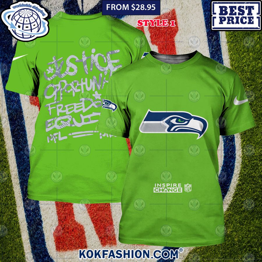 HOT Seattle Seahawks Justice Inspire Change Shirt Long time
