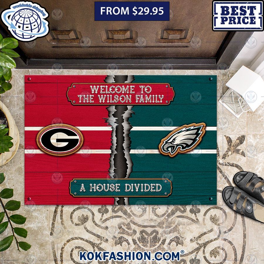 House Divided Wellcome To CUSTOM Team Doormat You look handsome bro