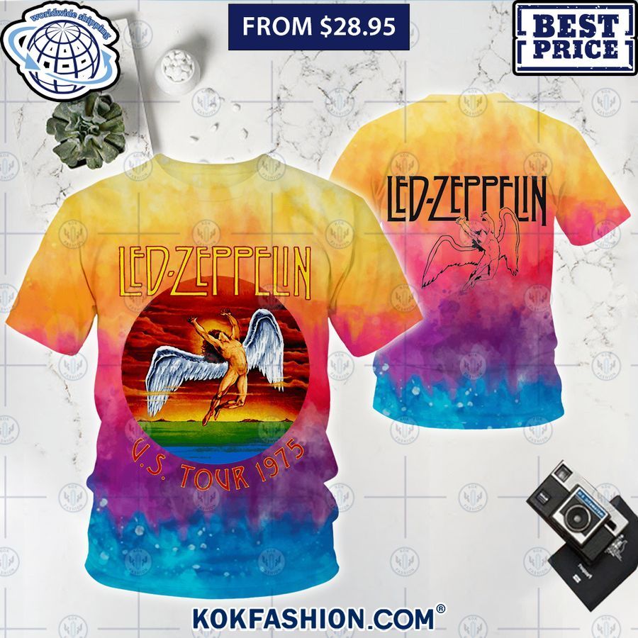 Led Zeppelin US Tour 1975 Shirt Your face is glowing like a red rose