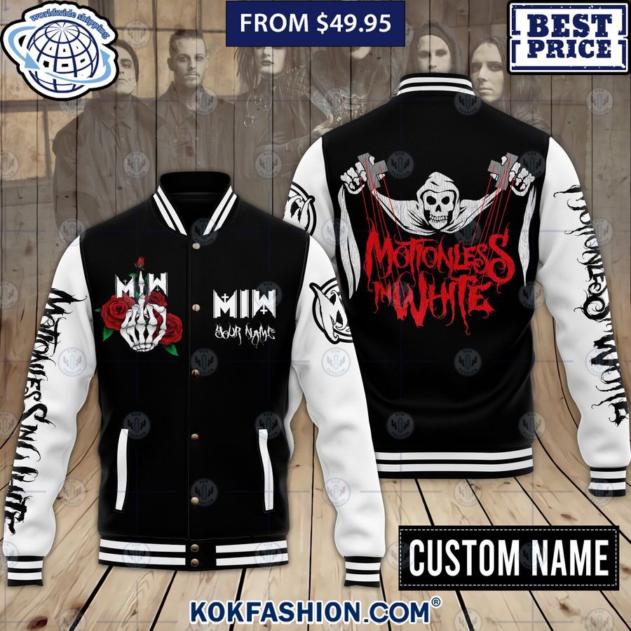 Motionless in White CUSTOM Baseball Jacket This is your best picture man