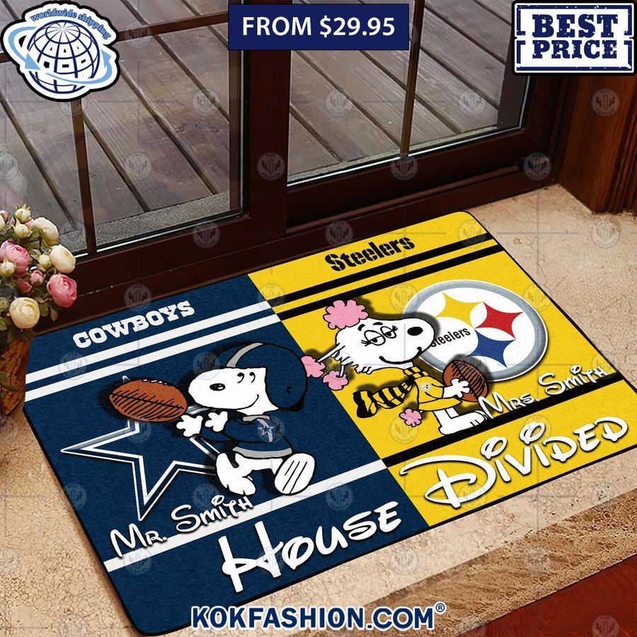 Snoopy Sport House Divided CUSTOM Doormat Trending picture dear
