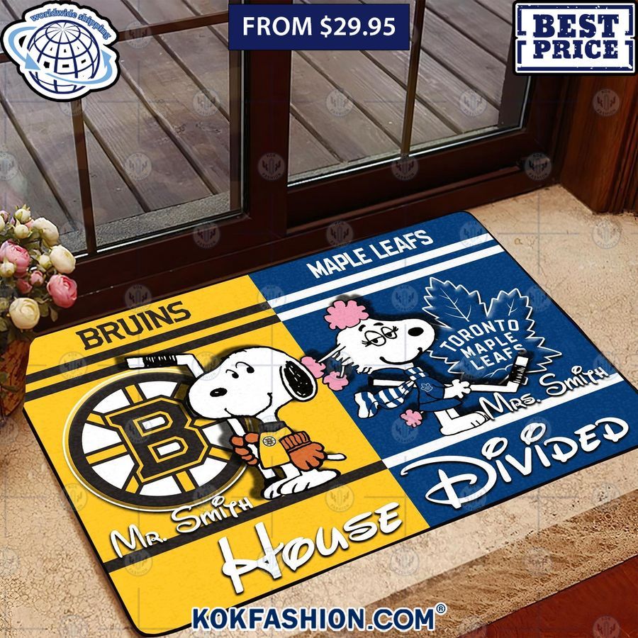 Snoopy Sport House Divided CUSTOM Doormat You look different and cute