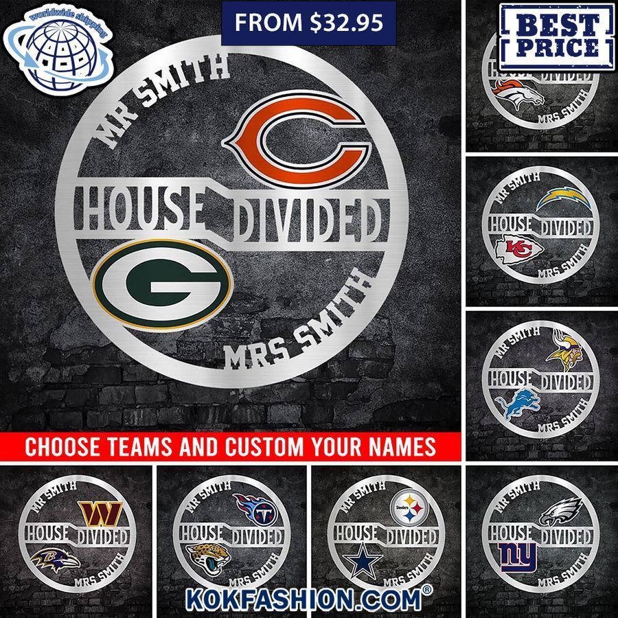 NFL House Divided personalized team Metal Sign Nice photo dude