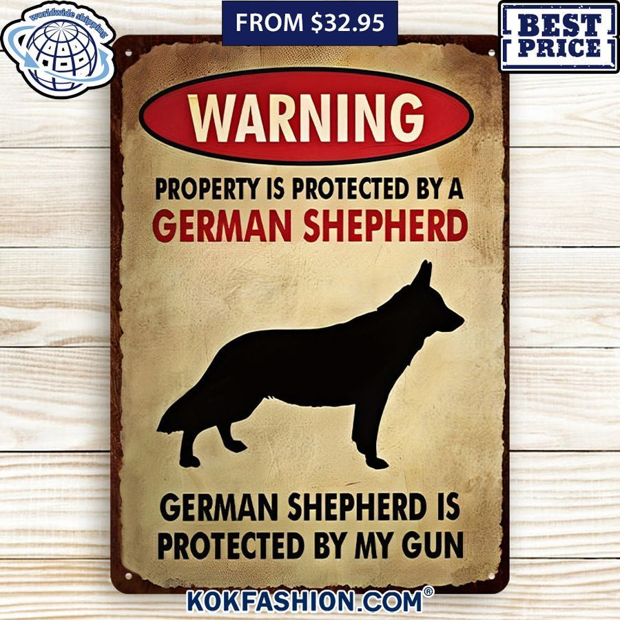warning property is protected by a german shepherd metal sign 2