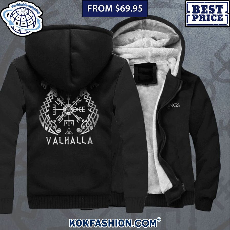 valhalla viking fleece hoodie 1